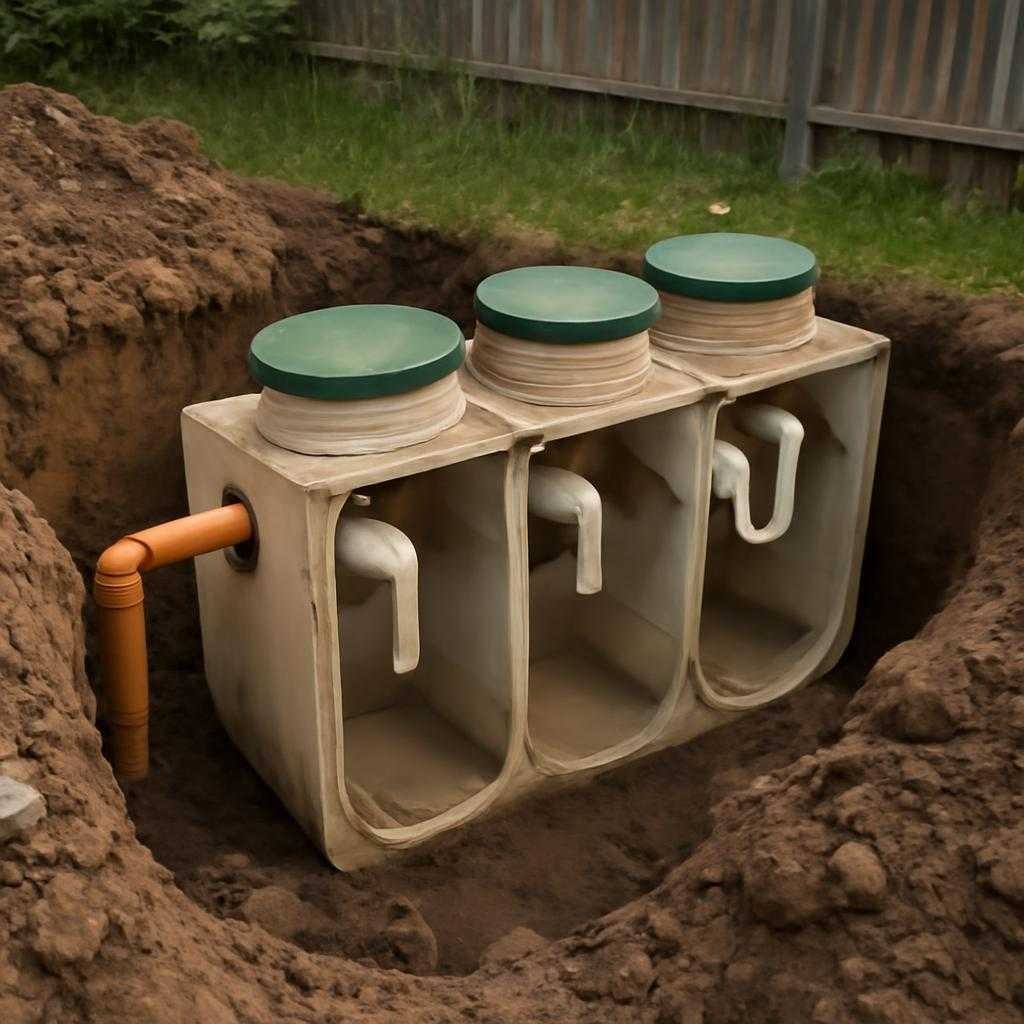 трехкамерный септик