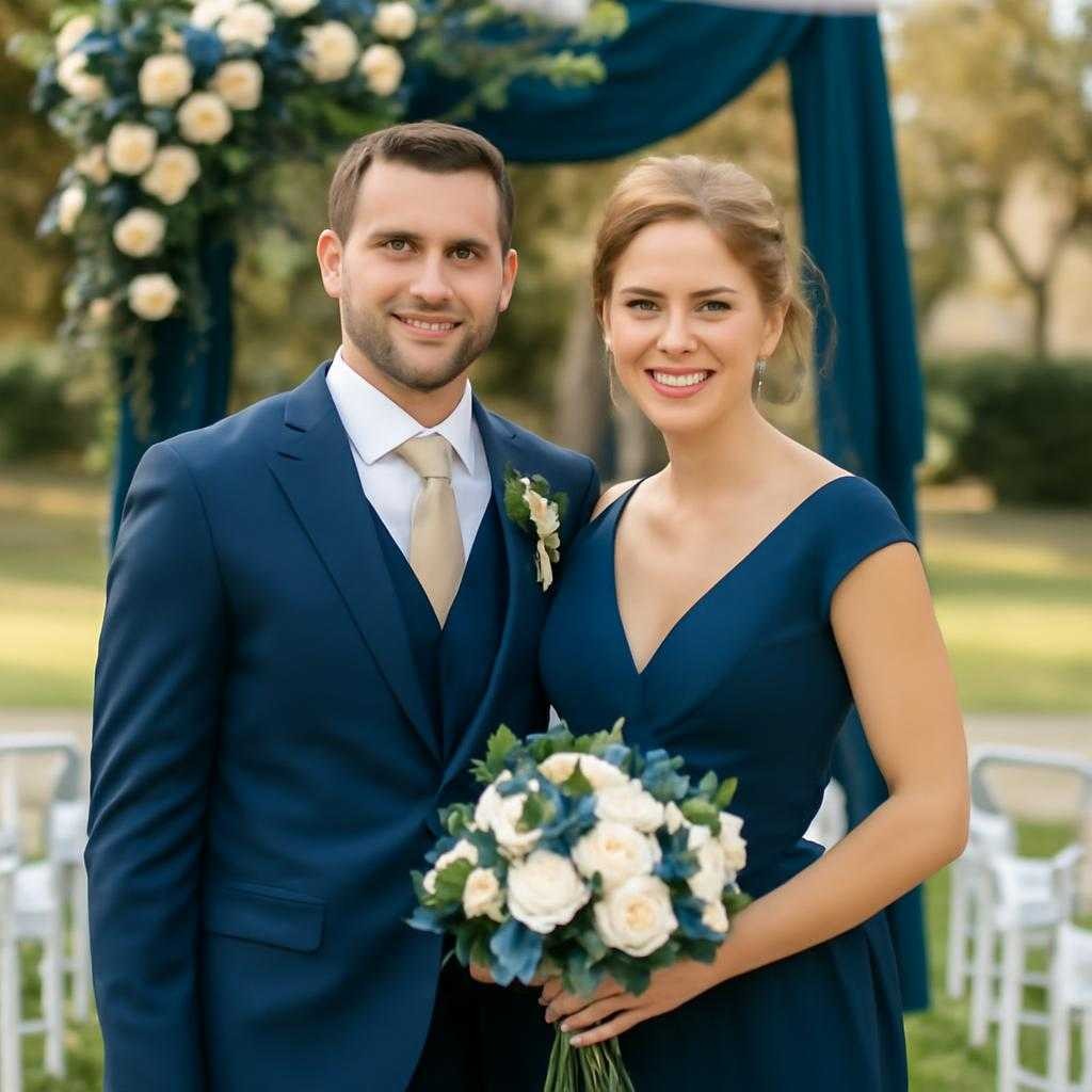 сине-золотая свадьба